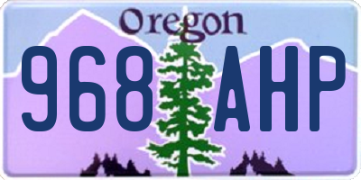 OR license plate 968AHP