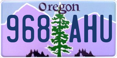 OR license plate 968AHU
