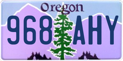 OR license plate 968AHY