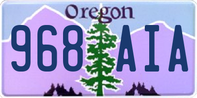 OR license plate 968AIA