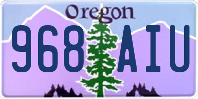 OR license plate 968AIU
