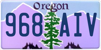 OR license plate 968AIV
