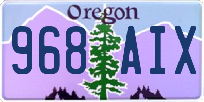 OR license plate 968AIX