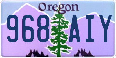 OR license plate 968AIY