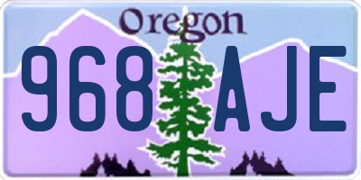 OR license plate 968AJE