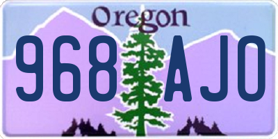 OR license plate 968AJO