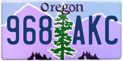 OR license plate 968AKC