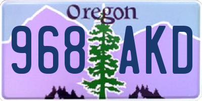 OR license plate 968AKD