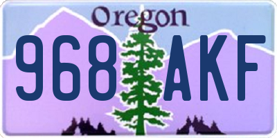 OR license plate 968AKF