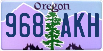 OR license plate 968AKH