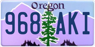 OR license plate 968AKI