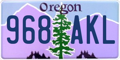 OR license plate 968AKL