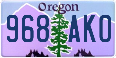 OR license plate 968AKO