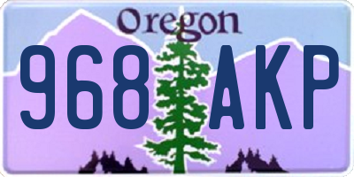 OR license plate 968AKP