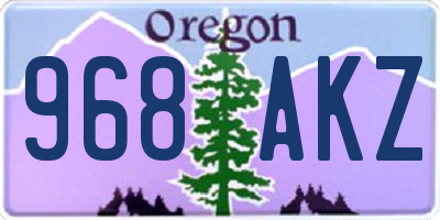 OR license plate 968AKZ
