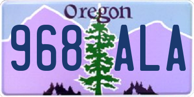 OR license plate 968ALA