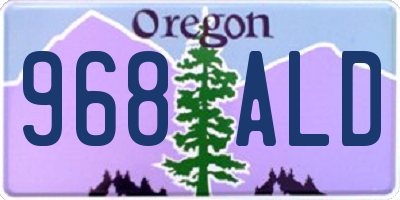 OR license plate 968ALD