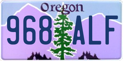 OR license plate 968ALF