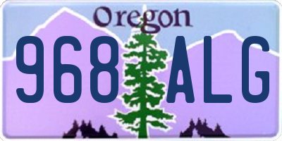 OR license plate 968ALG