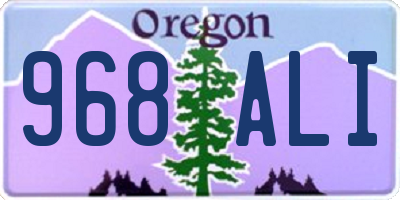 OR license plate 968ALI