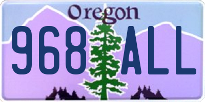 OR license plate 968ALL