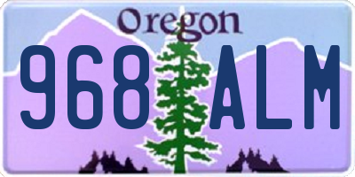 OR license plate 968ALM