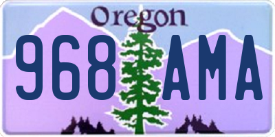 OR license plate 968AMA