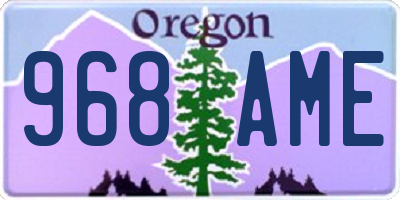 OR license plate 968AME