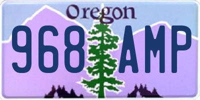 OR license plate 968AMP