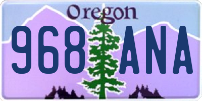 OR license plate 968ANA