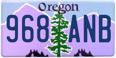 OR license plate 968ANB