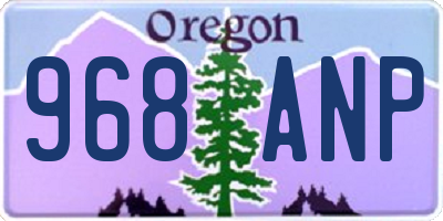 OR license plate 968ANP