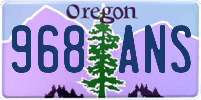 OR license plate 968ANS