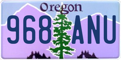 OR license plate 968ANU