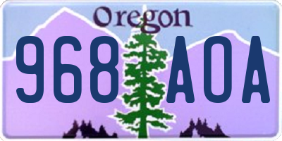 OR license plate 968AOA