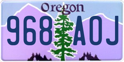 OR license plate 968AOJ