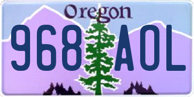 OR license plate 968AOL