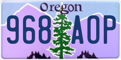 OR license plate 968AOP
