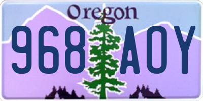 OR license plate 968AOY
