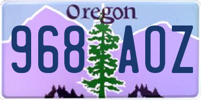 OR license plate 968AOZ