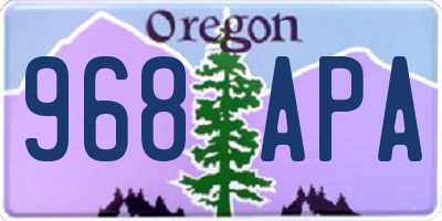 OR license plate 968APA