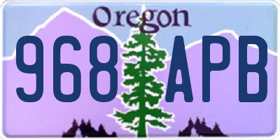 OR license plate 968APB