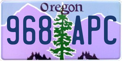 OR license plate 968APC