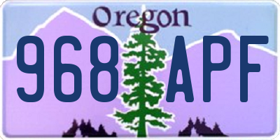 OR license plate 968APF