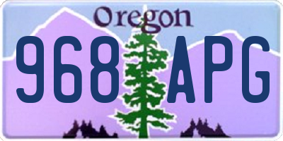 OR license plate 968APG