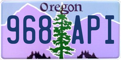 OR license plate 968API