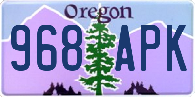 OR license plate 968APK