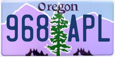 OR license plate 968APL