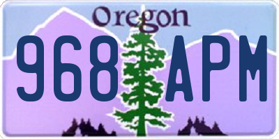 OR license plate 968APM