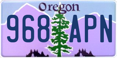 OR license plate 968APN